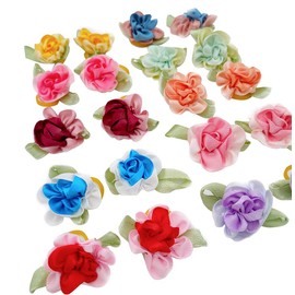 PET SHOW Flowers Pet Dog Hair Bows W/Rubber Bands Cat Puppy Grooming Accessories Assorted Color Pack of 20