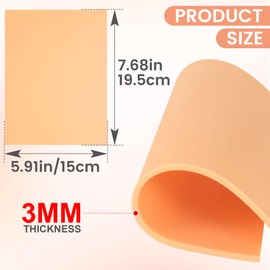 BEIQIYA Tattoo Practice Skins, Synthetic Leather Blank Tattoo Stencil Paper, Soft Fake Skin for Practicing Tattooing and Microblading Eyebrow- Skin-Color