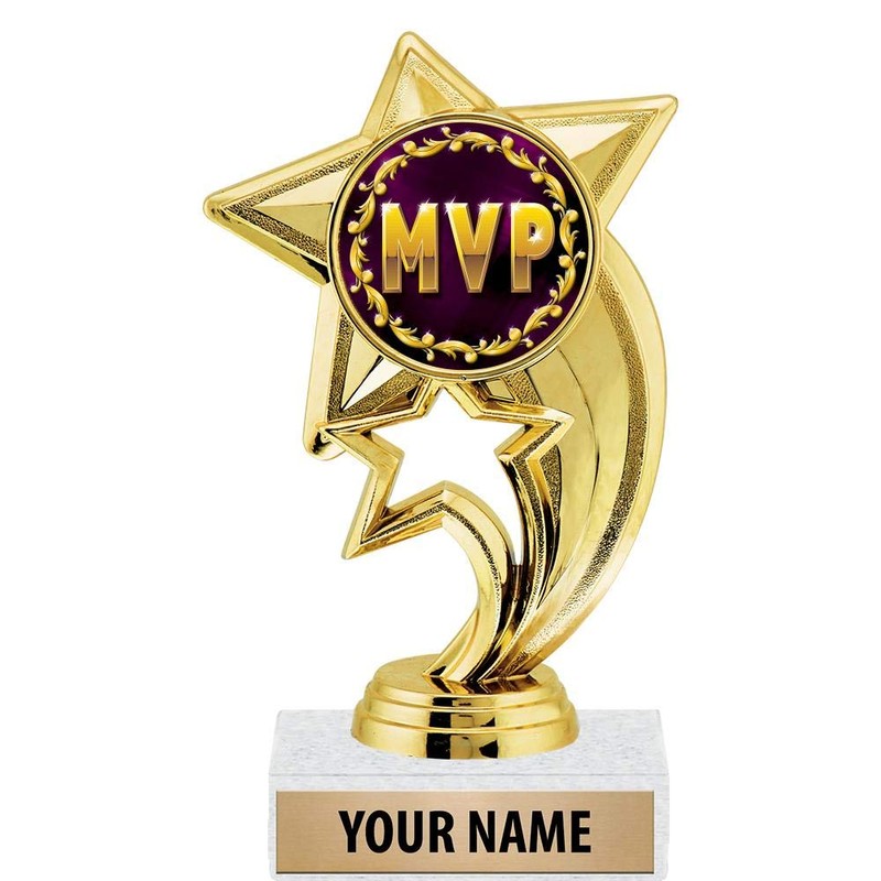 Crown Awards 6" Gold MVP Trophies, Custom Star Rocket MVP