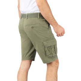 riverso RIVJoko Men's Cargo Shorts with Belt Regular Fit Cargo Shorts Summer Stretch Size: S, Colour: Ivy Olive
