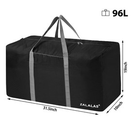 ZALALAS Travel Bag Large 78L/96L Foldable Travel Bags Lightweight Sports Bag Waterproof Travel Bag for Men and Women with Capacity (Black), black, 96L, Fashion