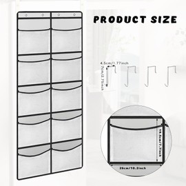 Yunyige Over the Door Organizer Storage,Back of Door Storage,Hanging Storages with 10 Pockets for Closet, Wardrobe, Bedroom, Bathroom