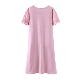 Abalacoco Girls Kids Princess Lace Nightgown Cotton Sleepwear Dress Pretty Homewear Dress (6-7 Years, Pink/Long)