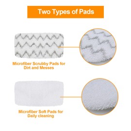 Jirmory 10 Pack 1543A Steam Mop Pads for Bissell PowerFresh Vac & Steam 2747A, Bissell Symphony Pet Steam Mop Pads 1132 1543 1652 1252 1606670 1543A 1632 1132A 1530 11326