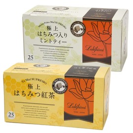 Lakshimi Premium Honey Tea, Mint Tea with Honey 2 Types, 1 Set of Each