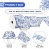 Generic AnyDesign Floral Wired Edge Ribbon Blue Flower Craft Ribbon