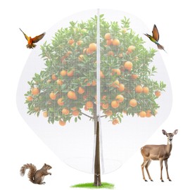 Red de malla grande para árboles frutales de 10 x 10 pies para proteger la fruta de ardillas, pájaros, insectos, ciervos y ratas, malla de jardín con cremallera y cordón para plantas de jardín de arándanos, melocotones, manzanas