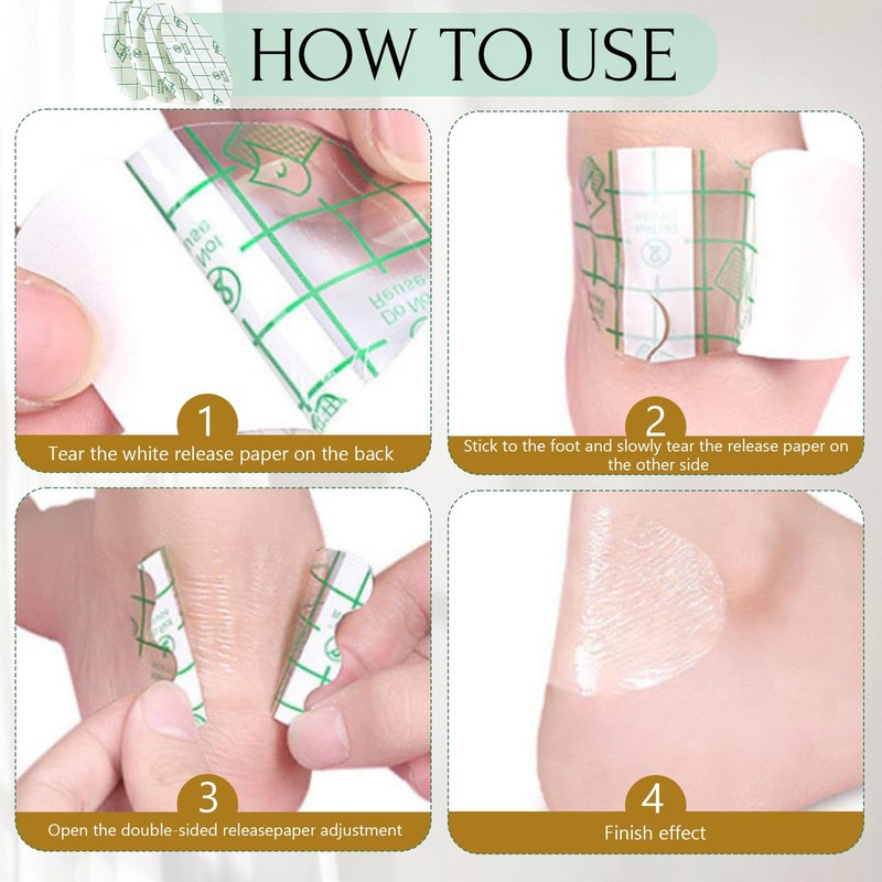 JTENGYAO 100PCS Self Adhesive Invisible Heel Anti-Wear Sticker, Waterproof Anti