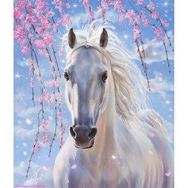 Ideen mit Herz 5D Diamond Painting Set 30 x 40 cm Motif Canvas Round Stones Includes Accessories Various Pictures to Choose From (Horse)
