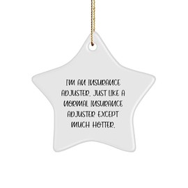 Insurance Adjuster Star Ornament, Funny Quote, Christmas Unique Gift for Insurance Adjuster Friends, Gifts from Men, Gifts for Insurance Adjusters