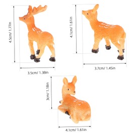 VICASKY 3pcs Miniature Deer Figurines Tiny Reindeer Ornaments for Christmas Decor Versatile Elk Statues for Garden Landscaping and Home Decoration Unique Winter Animal Crafts
