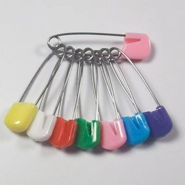 30pcs Multicolour Stochastic Baby Child Infant Kids Cloth Diaper Nappy Pins Safety Cute Safe Hold Clip Locking Cloth Size L Pins and Fasteners Cloth Diapers and Accessories