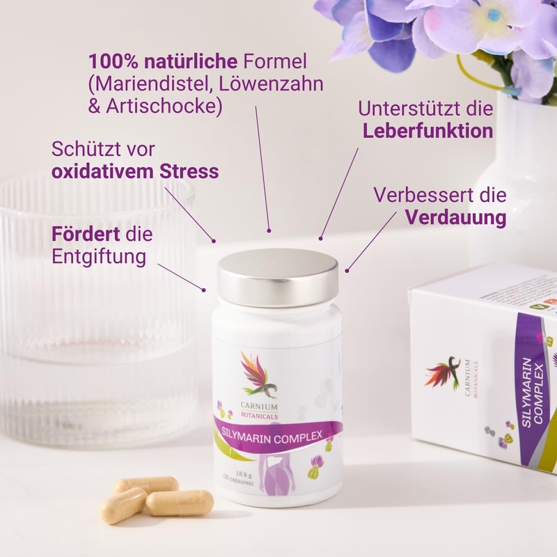 Carnium Botanicals Silymarin Complex - Milk Thistle, Dandelion and Artichoke