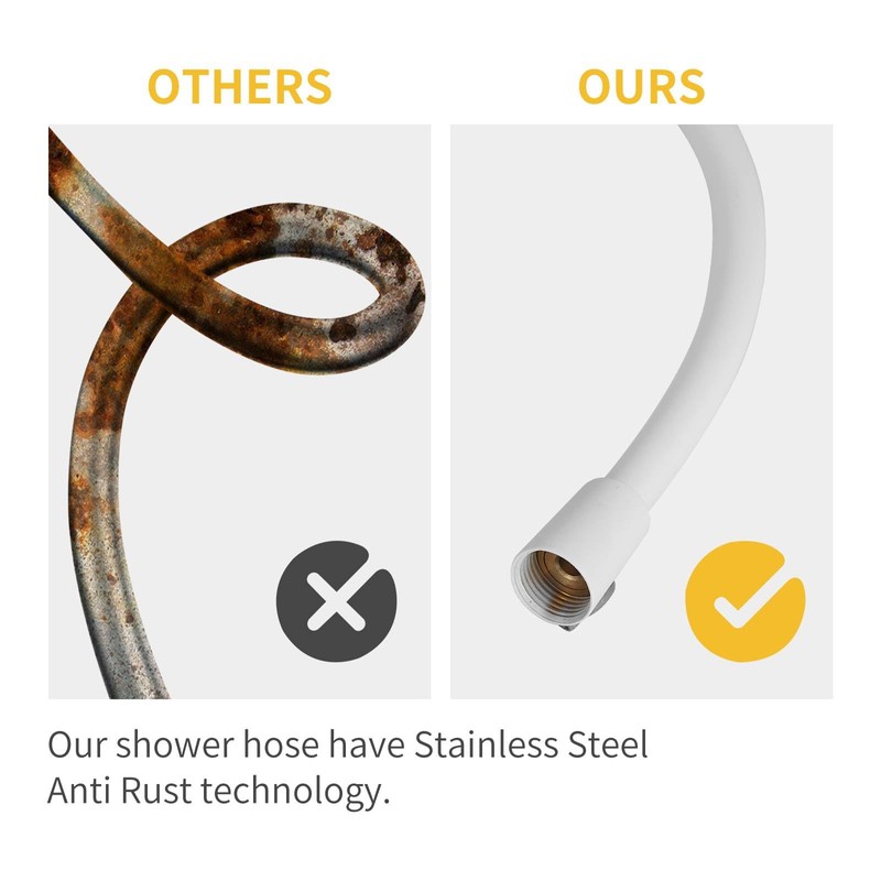 BESy Shower Hose 100 Inches Extra Long PVC Hose for