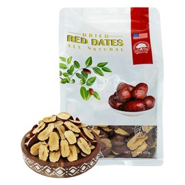 DABC OAK LAND Dried Jujube Dates slices High Nutrition and High Vitamin Red Jujube Dates Slice Snacks Dried Fruit Sweet Jujube Packed In USA 特级红枣片 (Dried Dates Slices, 1 Pound)