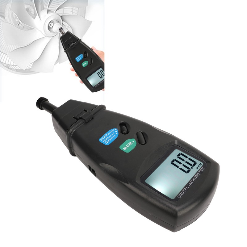 Tachometer LCD Digital Handheld Contact Non Contact 4 Test Mode