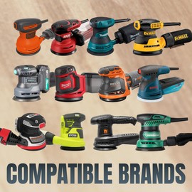 POWERTEC 50 discos de lijado de gancho y bucle de grano 80 de 6 pulgadas, 8 agujeros, almohadillas para orejas de lijado de 6 pulgadas para automóvil, paneles de yeso, carpintería con lijadora