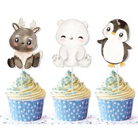 10 PCS Party Arctic Animals Cupcake Toppers - Create a Winter Wonderland on Your Treats!