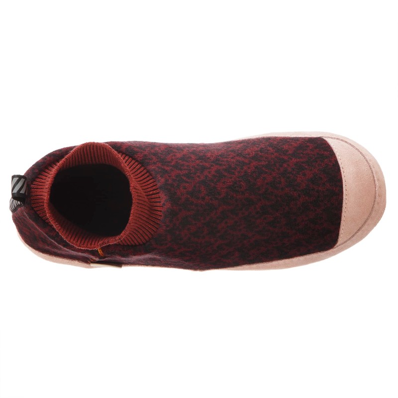 Acorn Unisex Polar Pair Ankle Fleece Slipper Sock, Garnet, 5.5-7
