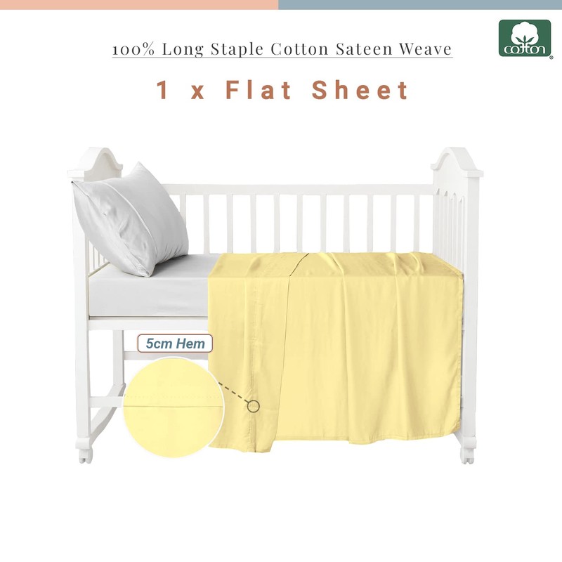 Pizuna Cotton Flat Crib Sheet Baby 70 X 100cm Mellow