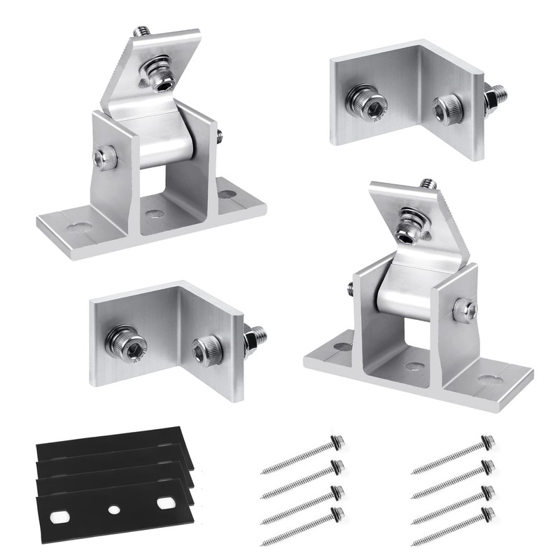 2 Sets (4Pcs) Solar Panel Mounting Brackets - Adjustable Solar