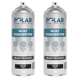 Polar Rust Converter Spray - 2 x 500 ml | Matt Black Effective Rust Converter for Metal | Weather Resistant Protection Against Rust & Corrosion | Ideal for Vehicles, Trailers, Fences & Storage Tanks