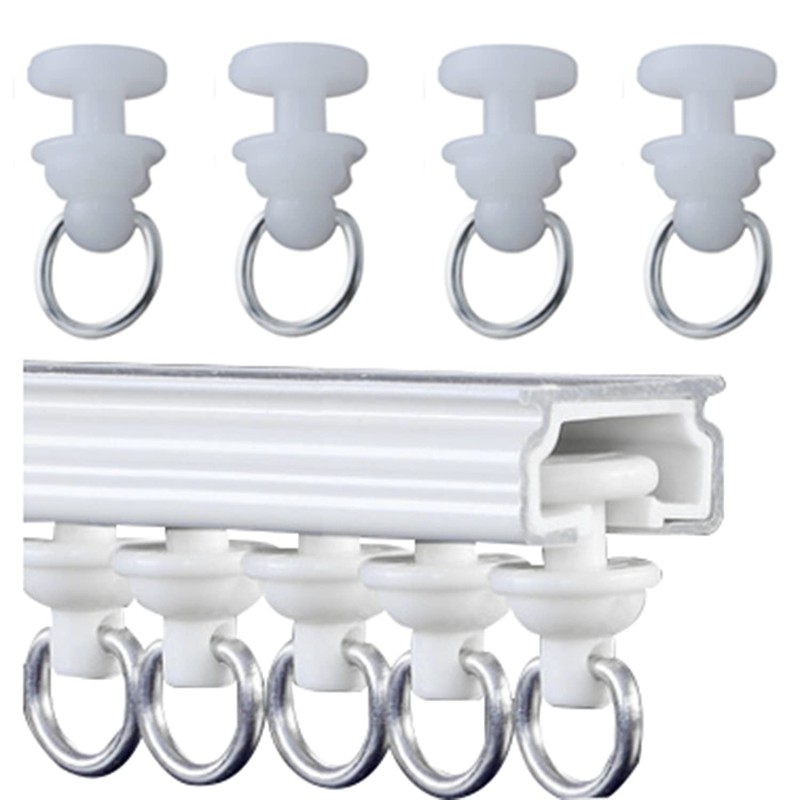 AXLIZER 50PCS Plastic Curtain Track Carrier Slide Roller Curtain Accessories