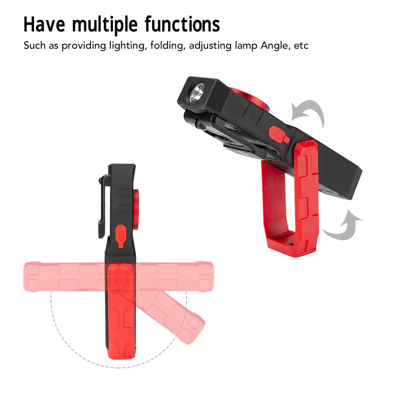 Rechargeable Work Light with Magnets and Foldable Hooks Flexible 2000mah