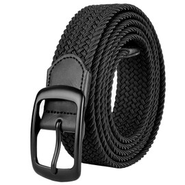 Awlyfm Men's Braided Belt 120-180 cm Stretch Belt Elastic Belt Men Black Brown, black