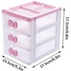 BxuxJar 3 Drawer Storage Organizer Small Plastic Drawer Kawaii Pink