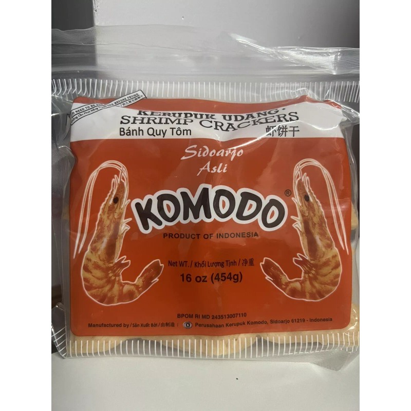 Komodo Shrimp Crakers (Small) Kerupuk Udang Indonesia 16oz - Banh