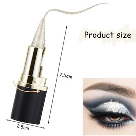 SHUOHONG Pack of 2 Matte Quick-Drying Eyeliner Waterproof, Long Lasting Waterproof Pens, Quick Drying Eyeliner Pen, for Everyday Lasting Eye Make-Up (Silver)