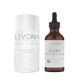 Levona Scent Essential Oil - Fresh Aroma for Home, Office, Hotel & Spa, Ideal for Humidifiers & Diffusers, Hotel Fragrance with Orange Rind & Watery Notes - 120ml / 4 fl oz, Ruby