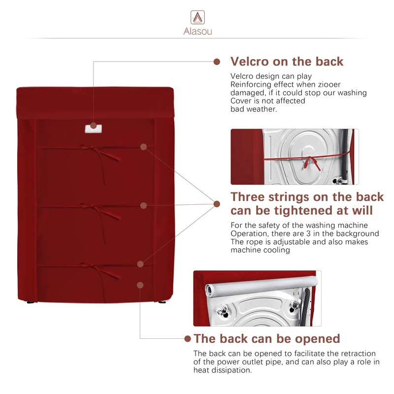 AlaSou Washing Machine Cover & Cover Waterproof 4 Side Covers