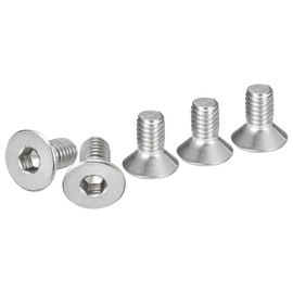 DTGN M6-1 x 12mm Flat Head Socket Cap Screws, 12 Pack 304 Stainless Steel Hex Socket Flat Head Screws, Full Thread, Countersunk Bolts