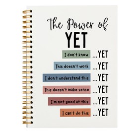 Tizzer Mental Health the Power of Yet Lined Hardcover College Ruled Spiral Notebook Journal for Work Notes Journaling 5.5×8.3 Inch,Mental Health Awareness Gifts