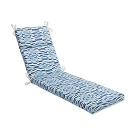 Pillow Perfect Outdoor/Indoor Chaise Lounge, 72.5" x 21", Blue Nevis Waves Sailor