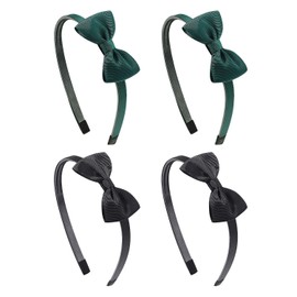 Pack of 4 Headbands, Green Headband, Pleated Bow Headband, Cute Headband for Children, Hair Accessories for Girls, Fashionable Thin Hair Band, Headband for Broken Hair