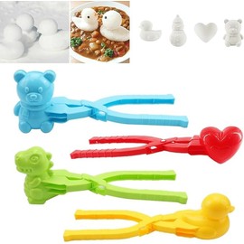 Rice Ball Mold DIY Sushi Molds Animal Shapes Sushi Molds Snowball Maker Clip for Kids (Duck+Dinosaur+Bear+Heart Shape)
