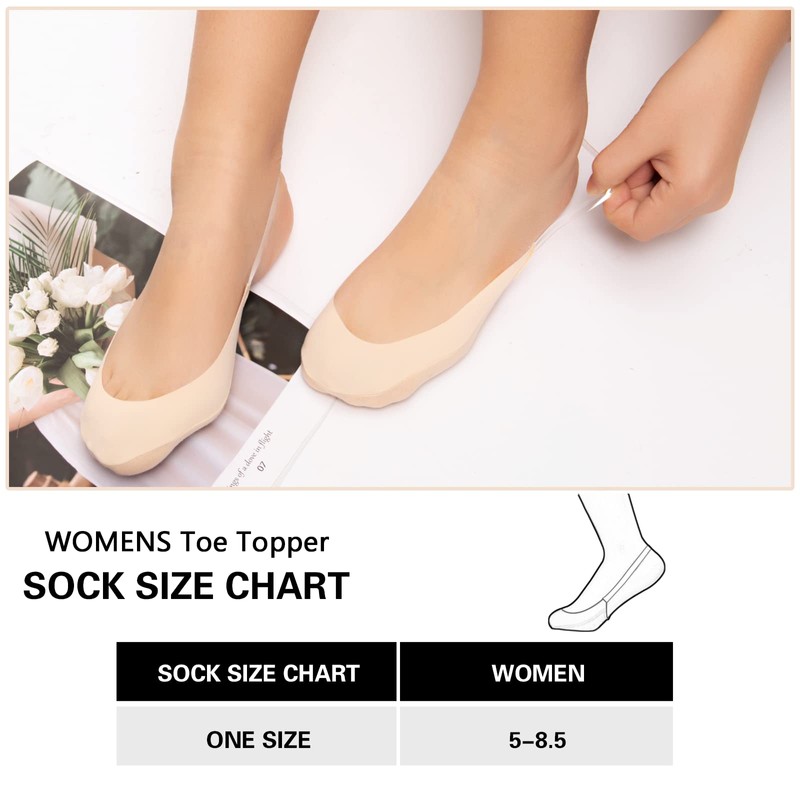 MANZI Invisible Half Toe Topper Socks Slingback Liner Socks with