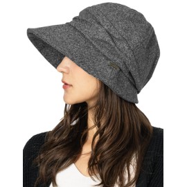 QUEENHEAD Women's Miracle Cass Down Hat, Large Size, Wide Brim, UV Rays, UV Protection, Cold Protection, Small Face, Autumn, Winter, Washable, Black