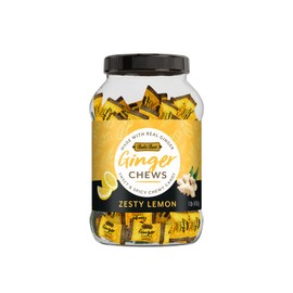 Bali's Best Ginger Chews, Zesty Lemon Flavor, 1 Pound Jar, Individually Wrapped Soft Candy, Made with 100% Real Ginger, Digestive Health Support, Upset Stomach Relief, Halal
