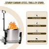 FEBTECH - 22" Portable Firepit Trolley Stand with Telescopic Handle