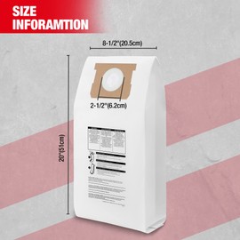 Shop-Vac 91932 Dust Collection Filter Bag for 5 Gallon Wall Mount Vacs, 6 Pack
