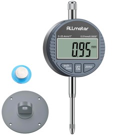 ALLmeter Digital Dial Indicator with Large LCD Display,0-1" (0-25.4mm) Range, 0.0005" (0.01mm) Resolution,Switchable mm/inch,Precision DTI Gauge for Industrial,Mechanical,and 3D Printer Use