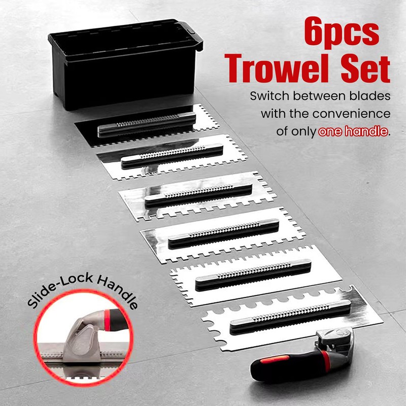 Fishark Switchable Notch Trowel Set，8 Piece Trowel Box Kit, Made
