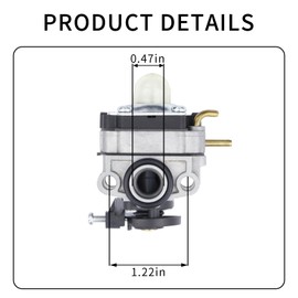 309375009 Carburetor for Ryobi RY252CS RY253SS RY251PH for MTD 753-06220A 753-06258A 316773800, Compatible with 25cc-26CC 2-Cycle Gas Weed Eater String Trimmer