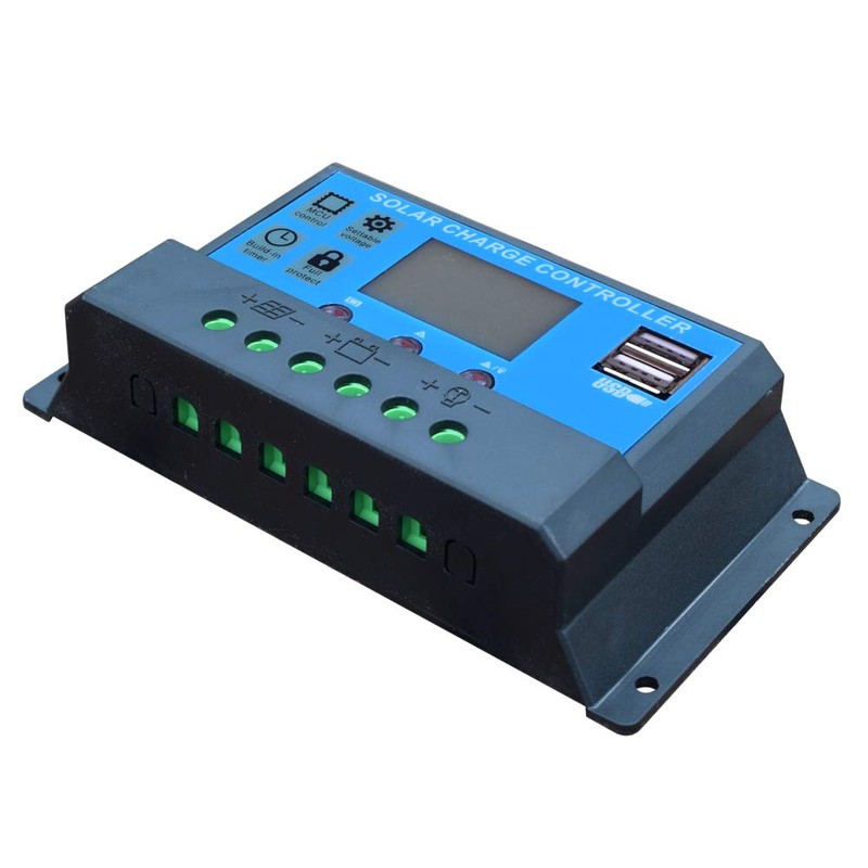 10A Solar Charge Controller,Solar Panel Controller 20Amp Dual USB 12V/24V