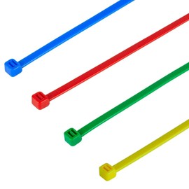 GTSE 12” Coloured Ties, 200 Pack, 50lb Strength, UV Resistant Long Nylon Cable Ties, Self-Locking 12 Inch Tie Wraps