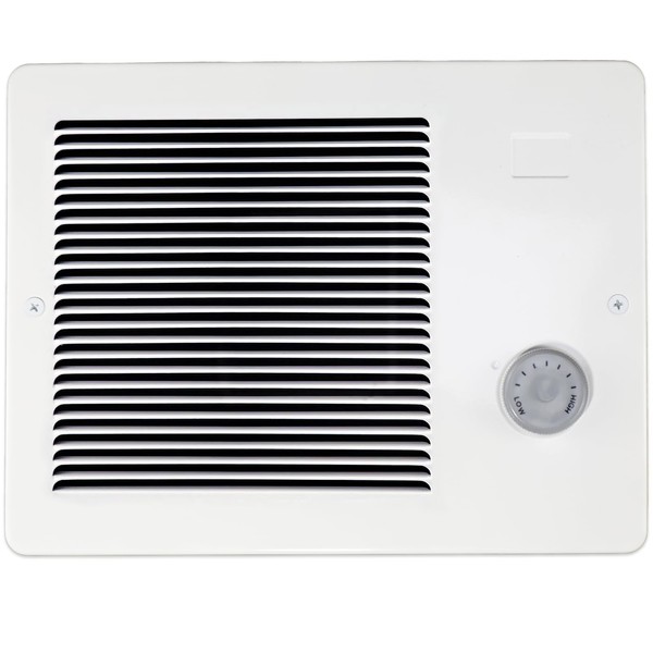 White Grille Wall Heater with Built-In Adjustable Thermostat and Silent